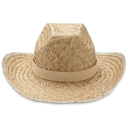 Stro cowboyhoed met band Beige