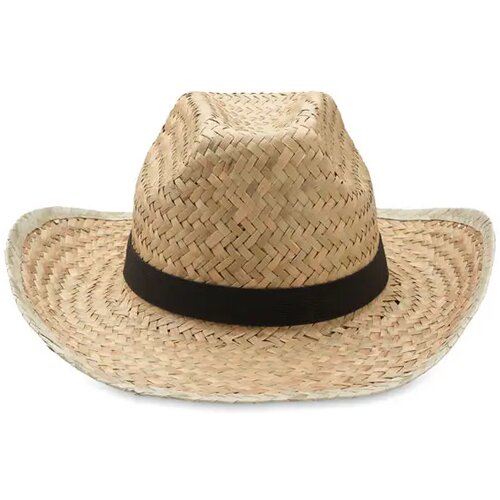 Stro cowboyhoed met band Zwart