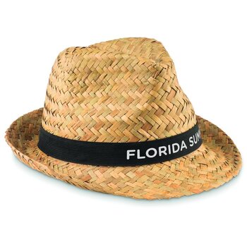 Stro hoed Montevideo zwart