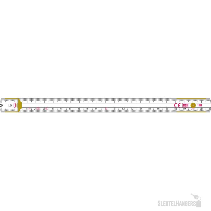 Professionele duimstok 3m Wit