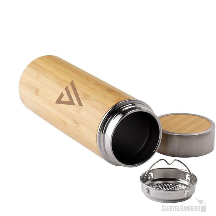 Bamboe Thermosfles Met Theezeefje Bruin