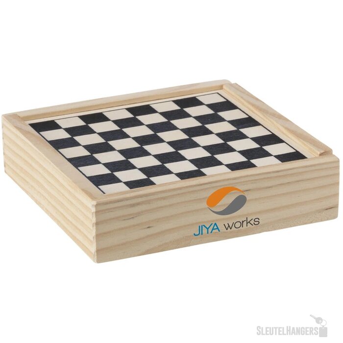 Houten Spellenkist Met 5 Spellen Zwart/Bruin