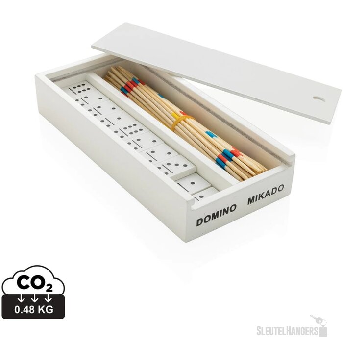 Deluxe mikado/domino in houten doos wit