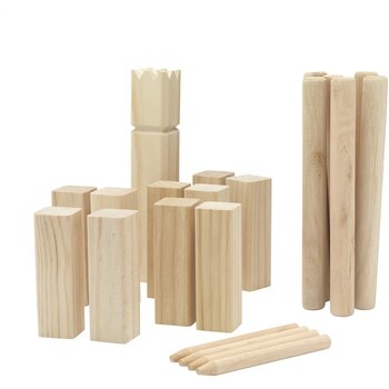 Houten Kubb Werpspel Zwart/Bruin Houten Kubb Werpspel Zwart/Bruin