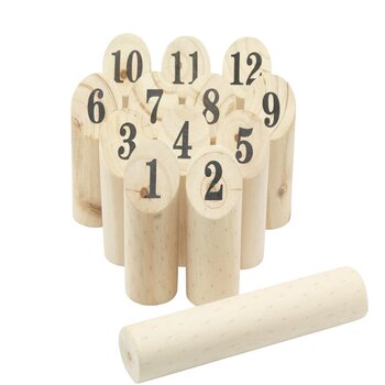 Houten Kegelspel Zwart/Bruin Houten Kegelspel Zwart/Bruin