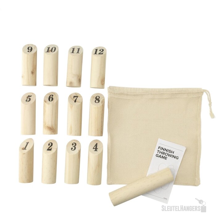 Houten Kegelspel Zwart/Bruin