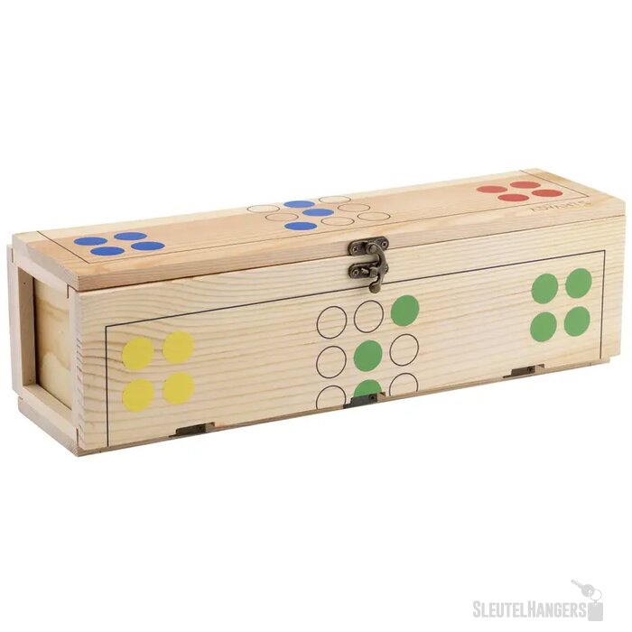 Wijnkist Met Bordspel Zwart/Bruin