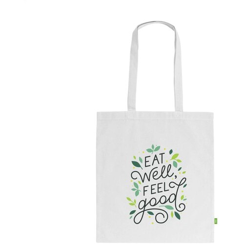 Eco Tote Bag Met Lange Hengsels Wit