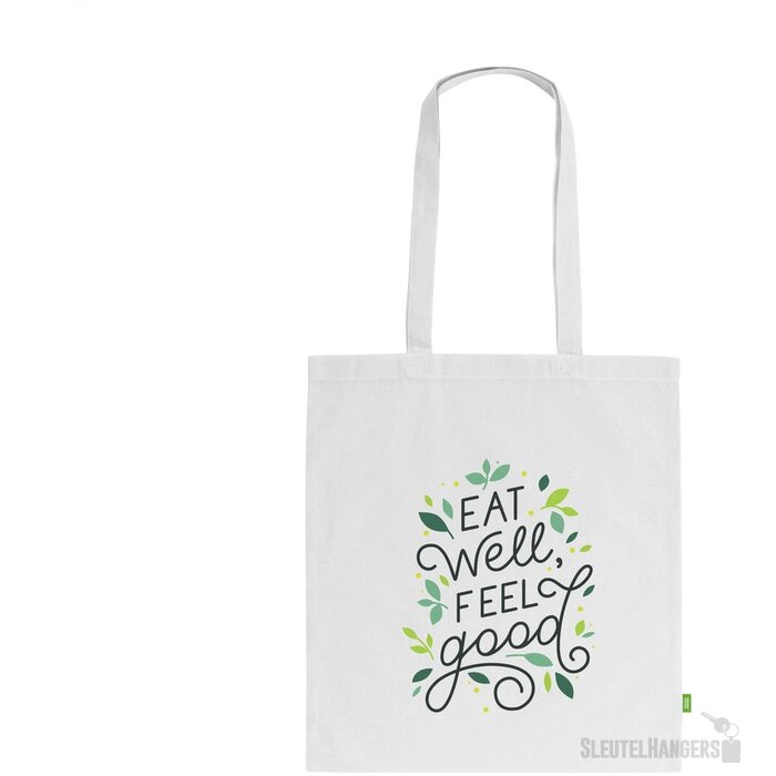 Eco Tote Bag Met Lange Hengsels Wit