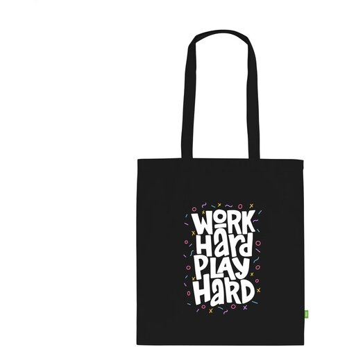 Eco Tote Bag Met Lange Hengsels Zwart