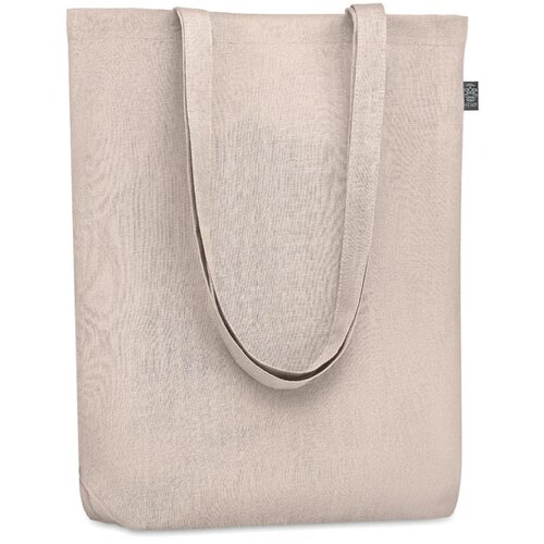Hennep tote bag met lange hengsels Beige