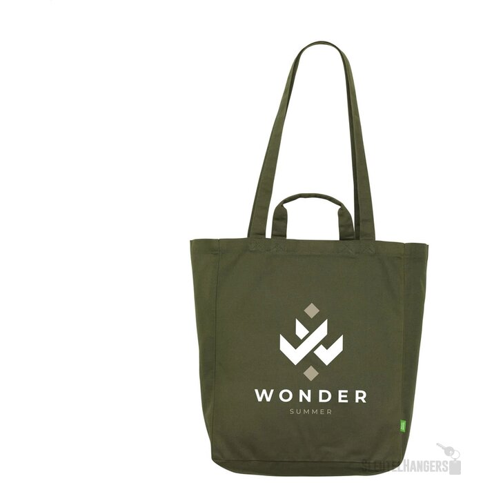 Canvas Tote Bag Met Binnenvak Olijf