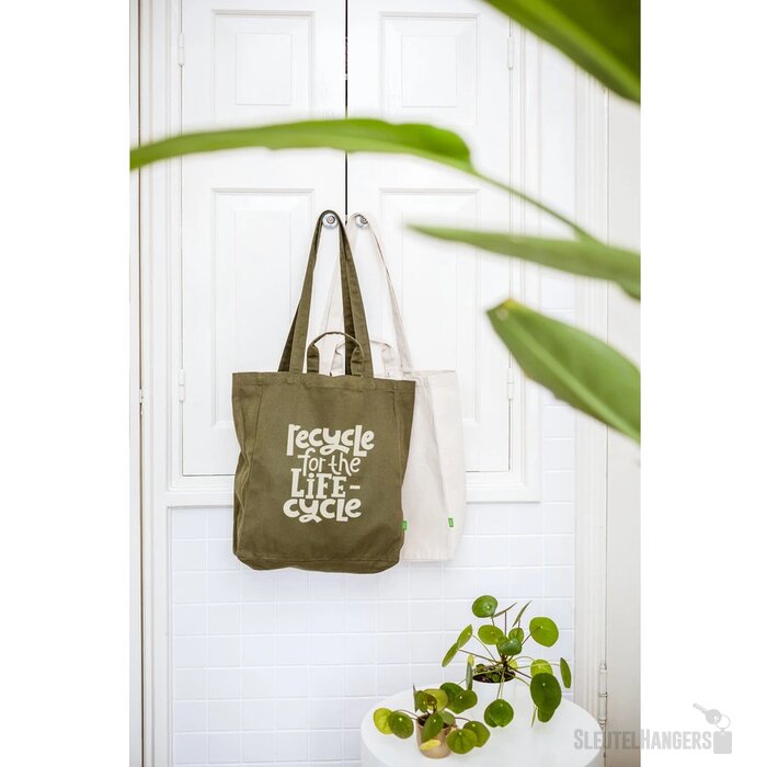 Canvas Tote Bag Met Binnenvak Olijf
