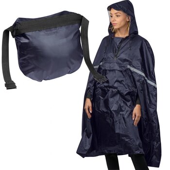 Opvouwbare poncho in heuptasje Kobaltblauw Opvouwbare poncho in heuptasje Kobaltblauw