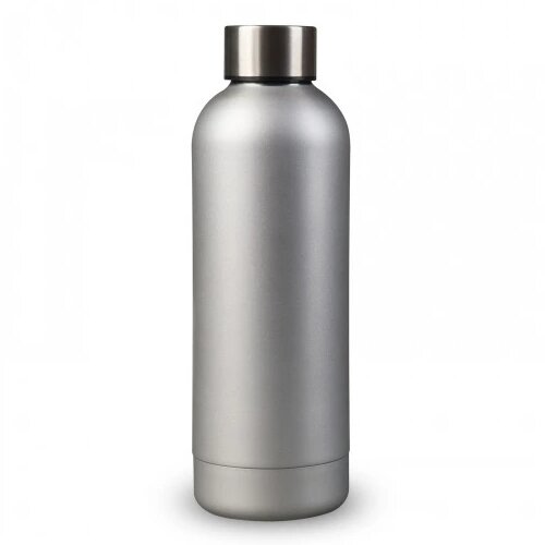 Dubbelwandige vacuüm fles met mattte-look 500ml zilver 500 ml