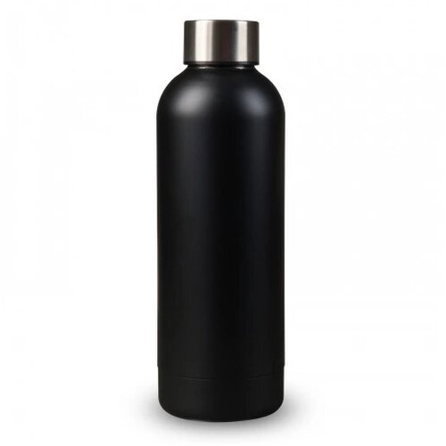 Dubbelwandige vacuüm fles met mattte-look 500ml zwart 500 ml
