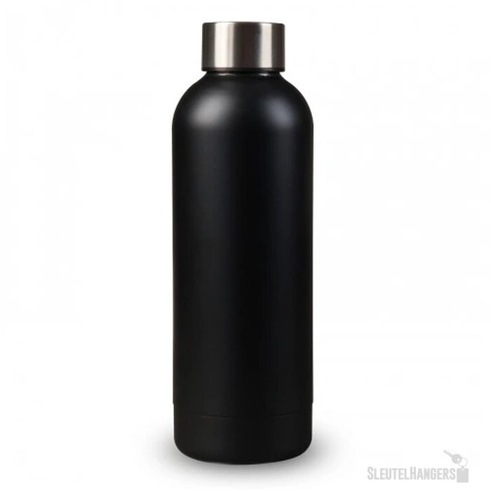 Dubbelwandige vacuüm fles met mattte-look 500ml zwart