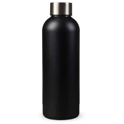 Dubbelwandige vacuüm fles met mattte-look 500ml zwart 500 ml