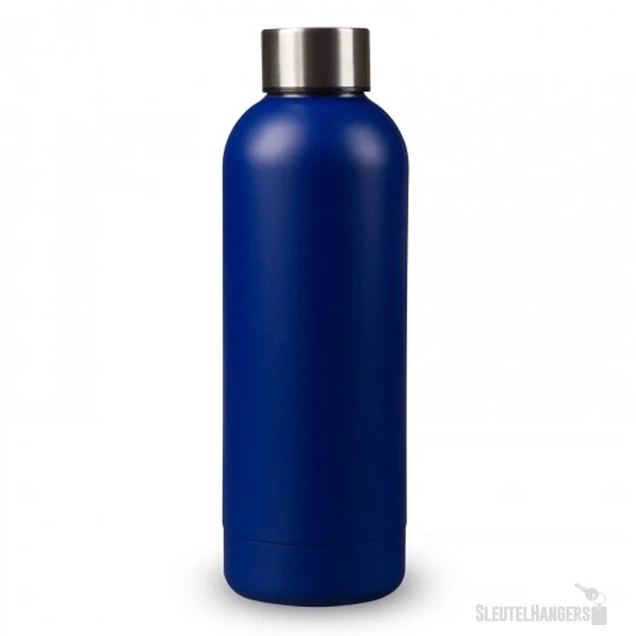Dubbelwandige vacuüm fles met mattte-look 500ml donker blauw