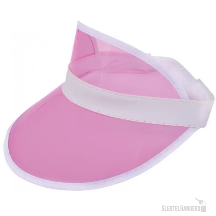 Retro zonneklep met pvc scherm Roze