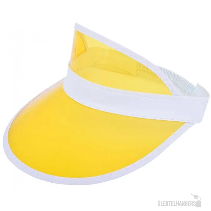Retro zonneklep met pvc scherm Geel
