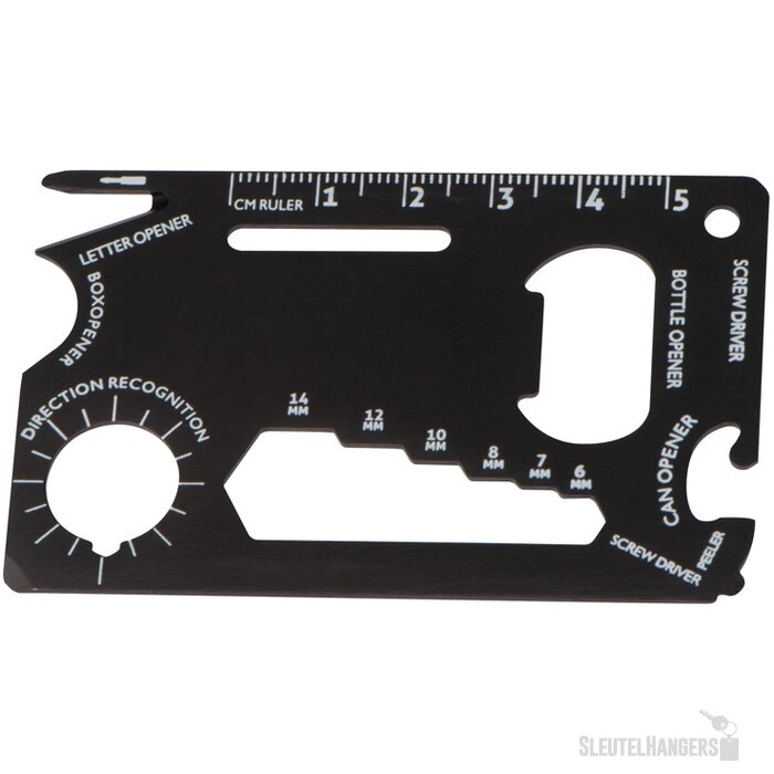 Bagagelabel met extra functies Zwart