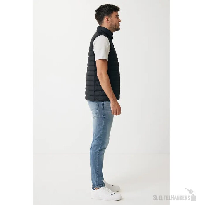 Iqoniq Meru heren gerecycled polyester bodywarmer zwart