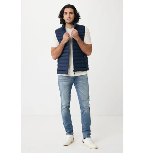 Iqoniq Meru heren gerecycled polyester bodywarmer donkerblauw