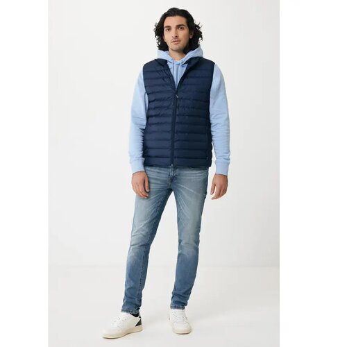 Iqoniq Meru heren gerecycled polyester bodywarmer donkerblauw