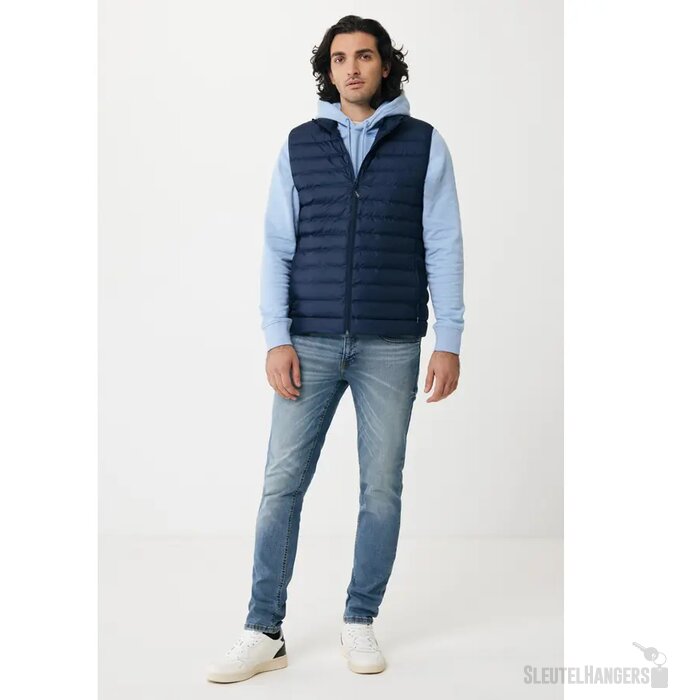 Iqoniq Meru heren gerecycled polyester bodywarmer donkerblauw