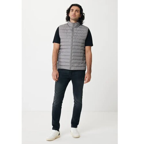 Iqoniq Meru heren gerecycled polyester bodywarmer zilvergrijs