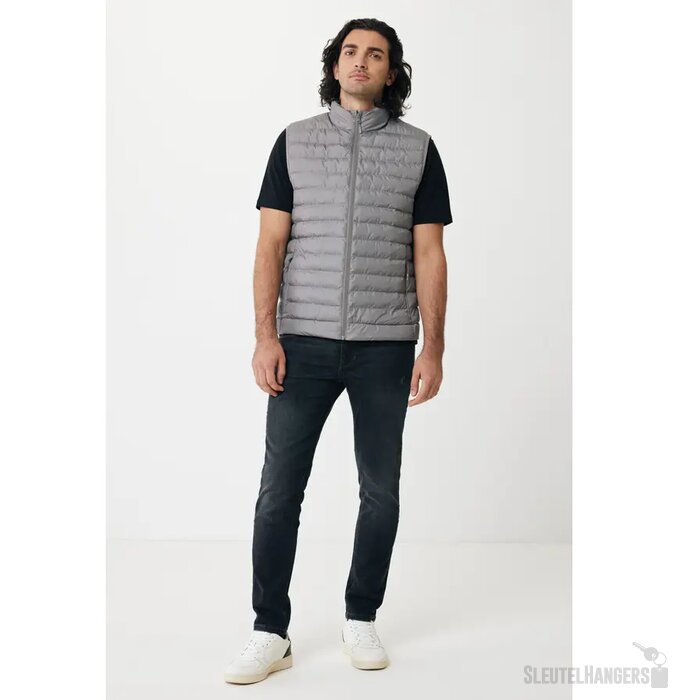 Iqoniq Meru heren gerecycled polyester bodywarmer zilvergrijs