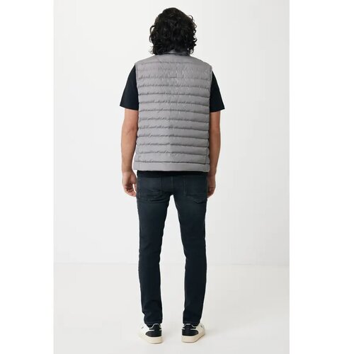 Iqoniq Meru heren gerecycled polyester bodywarmer zilvergrijs