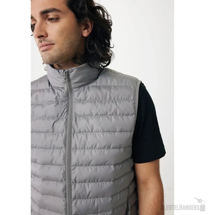 Iqoniq Meru heren gerecycled polyester bodywarmer zilvergrijs