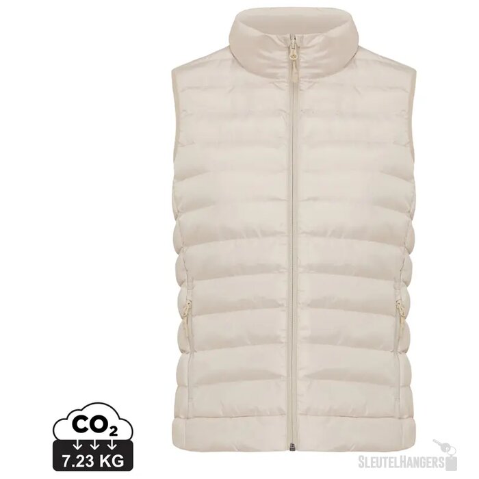 Iqoniq Meru dames gerecycled polyester bodywarmer beige
