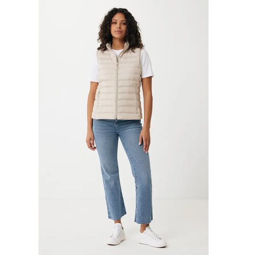Iqoniq Meru dames gerecycled polyester bodywarmer beige
