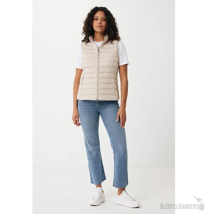 Iqoniq Meru dames gerecycled polyester bodywarmer beige