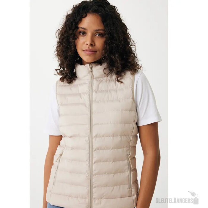 Iqoniq Meru dames gerecycled polyester bodywarmer beige