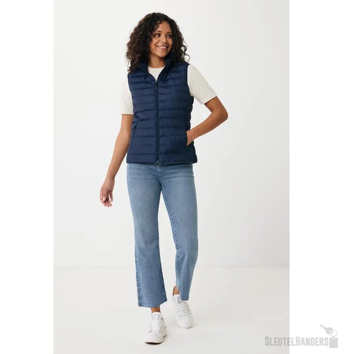 Iqoniq Meru dames gerecycled polyester bodywarmer donkerblauw