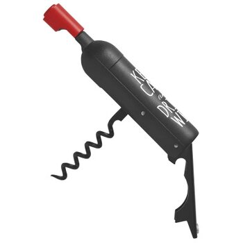 Kurkentrekker in wijnfles-vorm Zwart