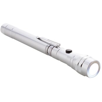 Uitschuifbare Zaklamp Met Flexibele Kop Zilver