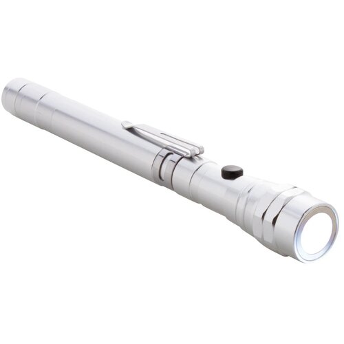 Uitschuifbare Zaklamp Met Flexibele Kop Zilver