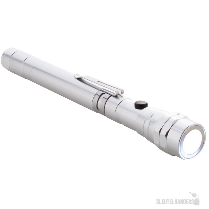 Uitschuifbare Zaklamp Met Flexibele Kop Zilver