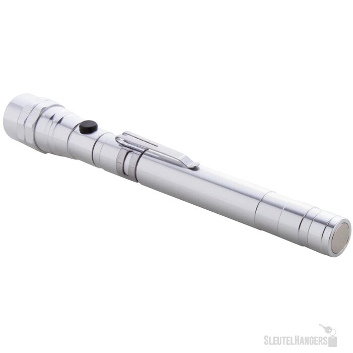 Uitschuifbare Zaklamp Met Flexibele Kop Zilver