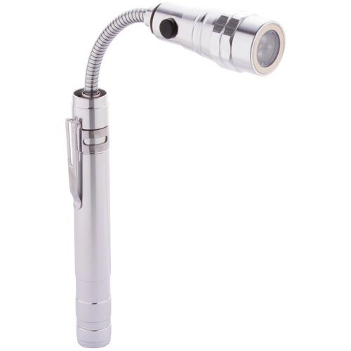 Uitschuifbare Zaklamp Met Flexibele Kop Zilver