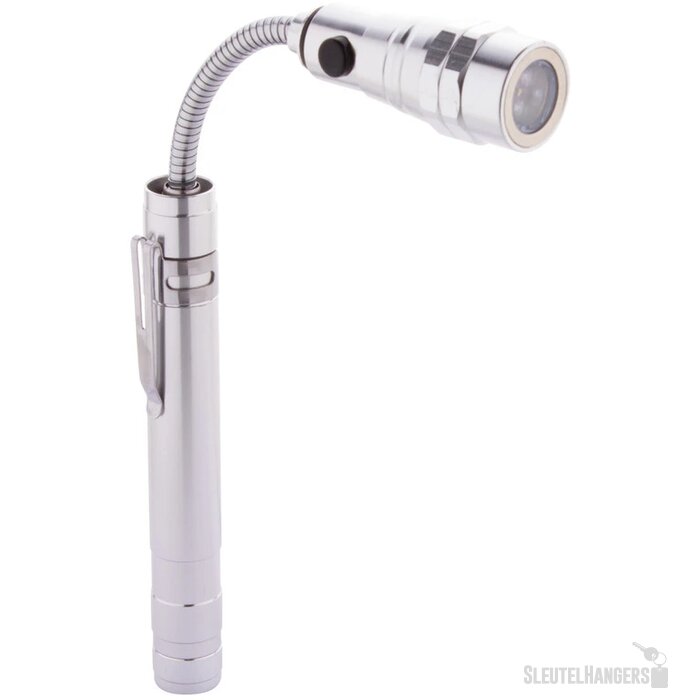 Uitschuifbare Zaklamp Met Flexibele Kop Zilver