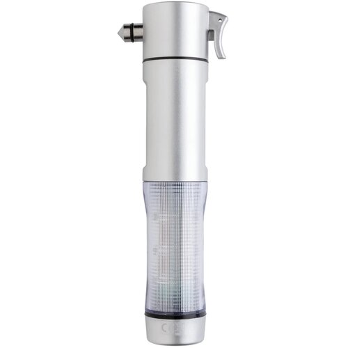 Veiligheidszaklamp met noodhamer zilver