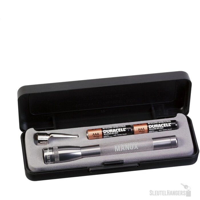 Mini Maglite zaklamp in cassette Grijs