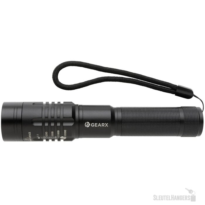 Gear X USB oplaadbare zaklamp zwart