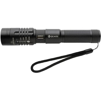 Gear X USB oplaadbare zaklamp zwart
